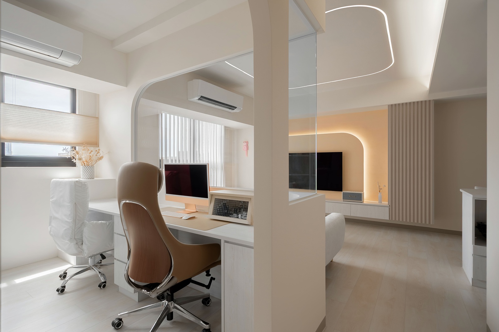 奶油系弧形設計,描繪年輕夫妻19坪的輕暖柔光宅 | 歐德傢俱 DECO TV 室內設計網路平台9